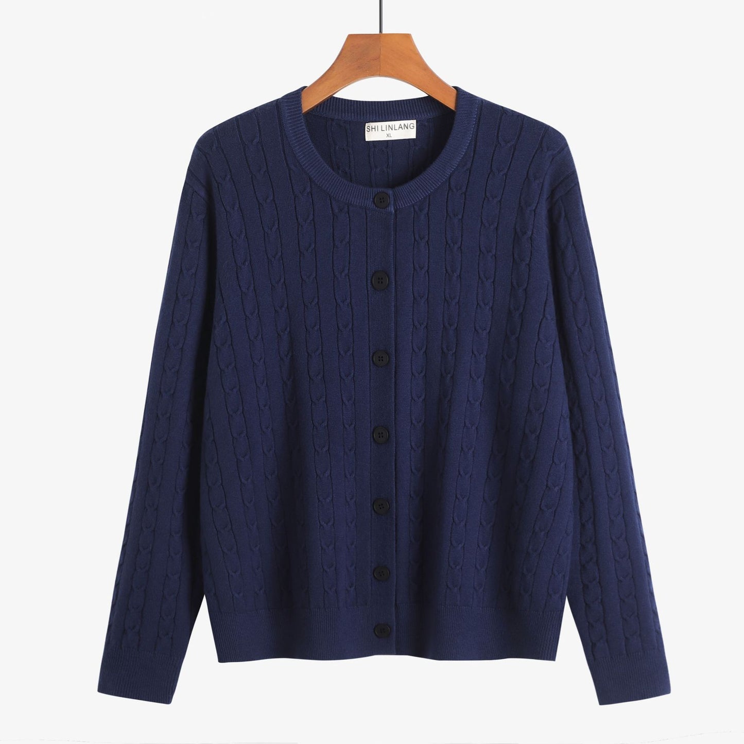 Retro Style Knit Cardigan Sweater Coat for Women, Casual Office Wear, Oversized Fit, Long Sleeve, Pullover Design