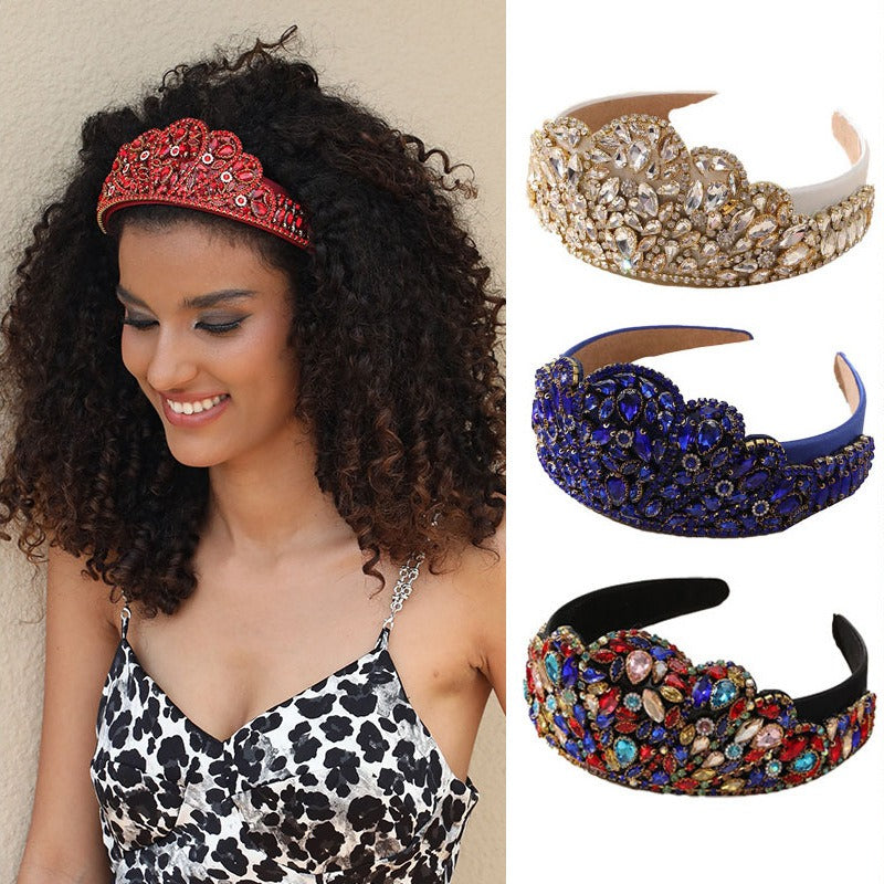 Baroque Heavy Industries Colored Diamond Hair Hoop Super Sparkling Crown Head Hoop