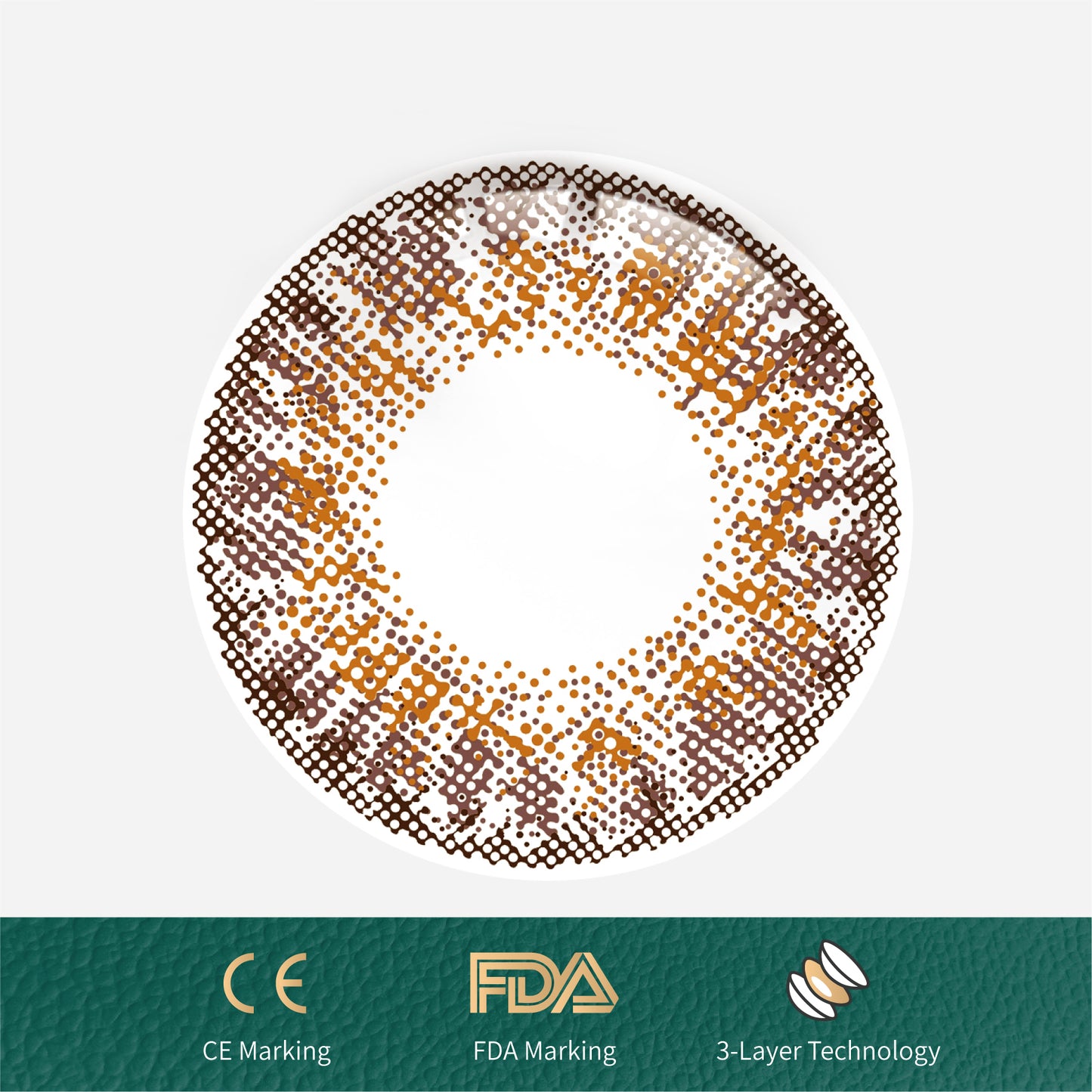 1Pcs FDA Certificate Eyes Beautiful Pupil Colorful Girl Cosplay Contact Lenses Brown(0-600°)
