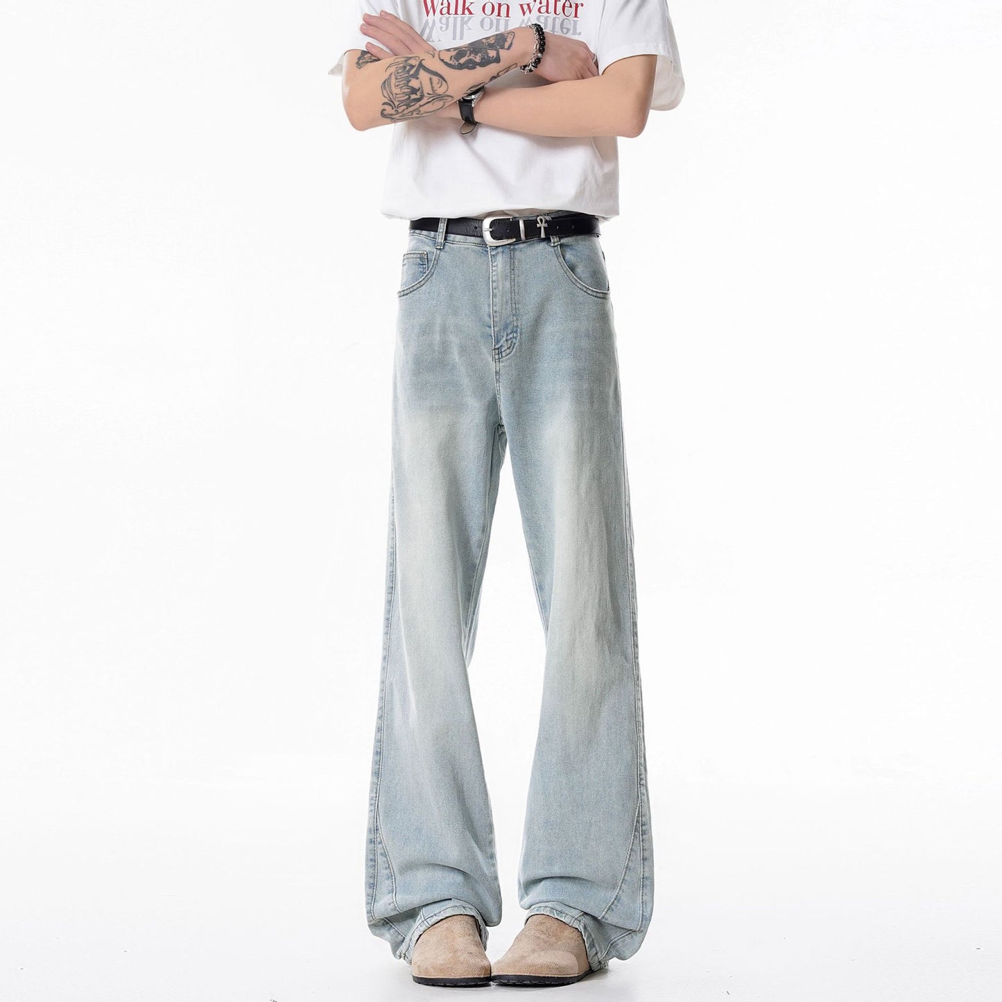 Slim Fit Straight Leg Denim Jeans Men