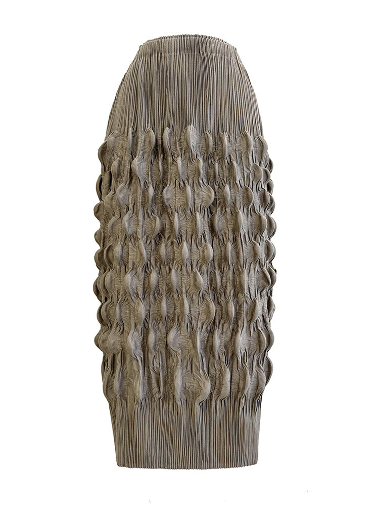 High end temperament pleated skirt for women, fashionable high waist, hip hugging, slimming and pleated skirt