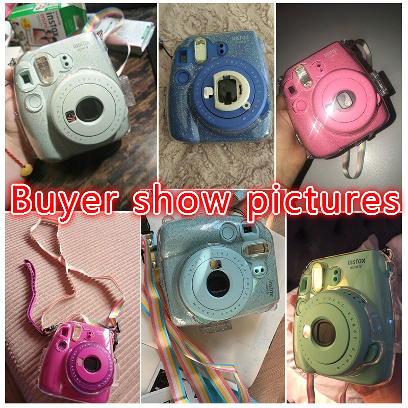 Crystal Transparent Protective Case Cover Pouch Shoulder Strap for Fuji Fujifilm Instax Camera Instant Mini 9 8 8+ Accessories