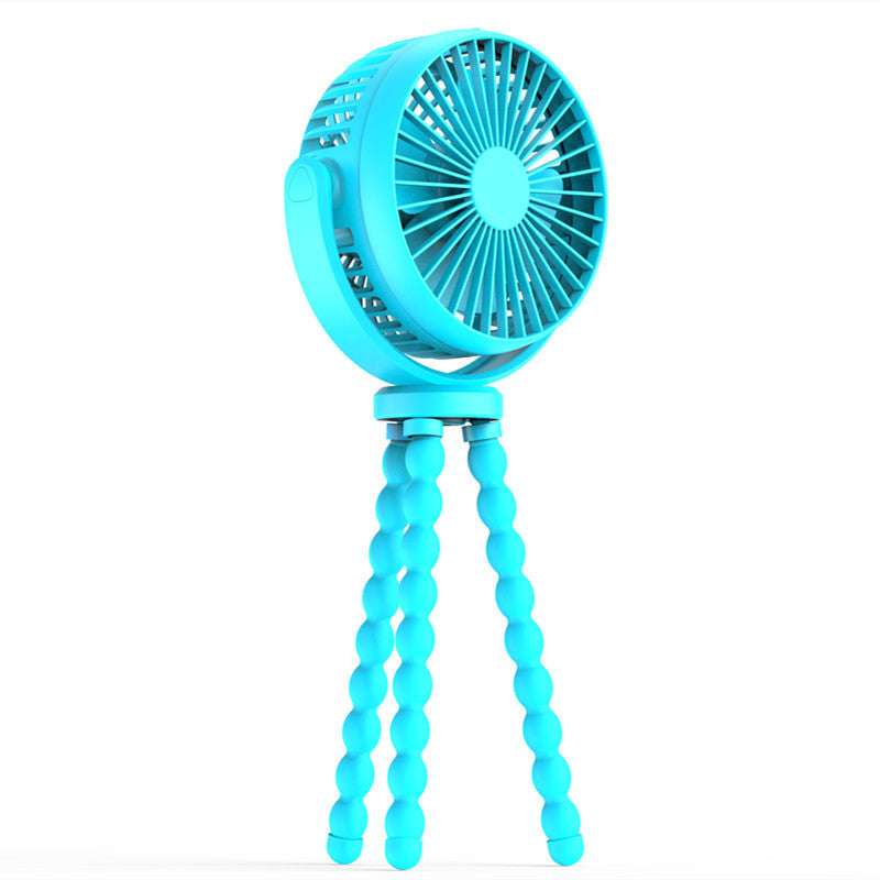 Mini Octopus Baby Stroller Fan 360 degree Rotation Rechargeable Portable Fan with 5200mAh Battery Can Hang /Stand /Twist