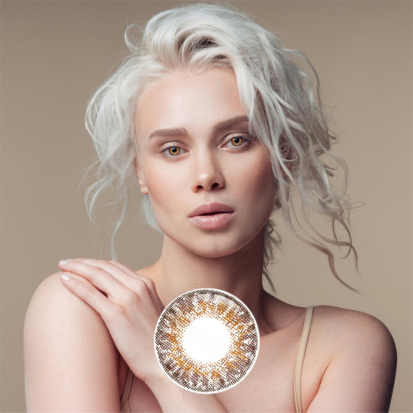 1Pcs FDA Certificate Eyes Beautiful Pupil Colorful Girl Cosplay Contact Lenses Brown(0-600°)