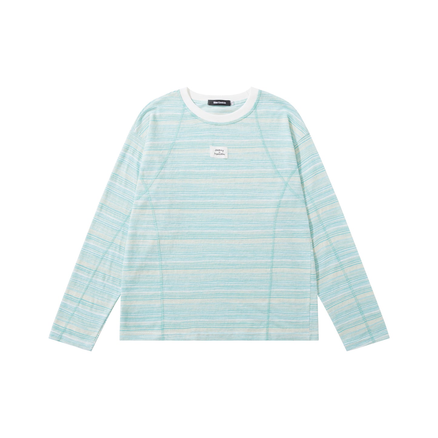 Loose and versatile striped long sleeved T-shirt for women's casual wear