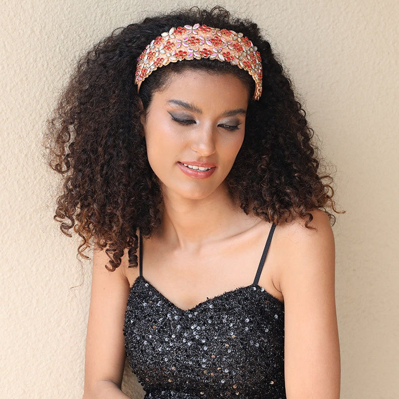Fashion heavy industry women's full set rhinestone high-end wide edge headband hair accessories