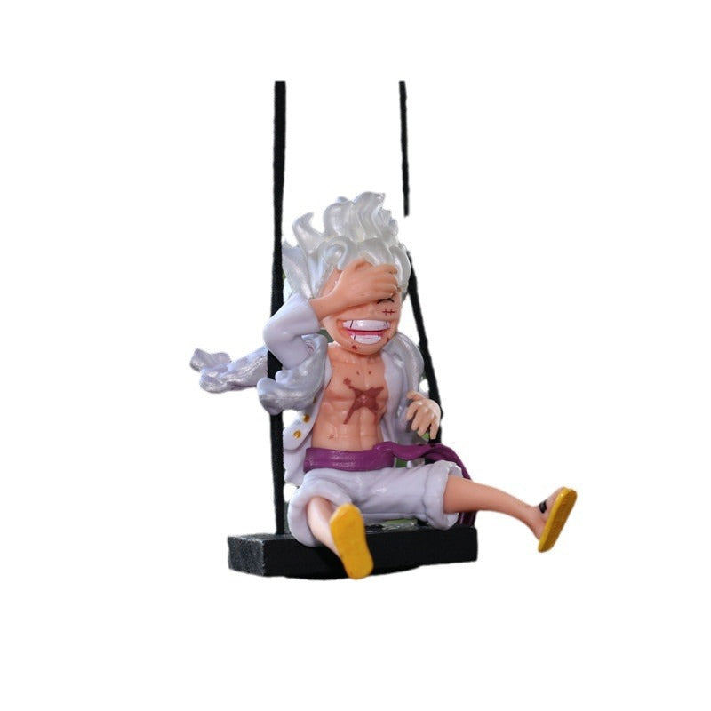 One Piece Car Rearview Mirror Pendant, Nika Luffy Ornament, Sunny Ship Car Hanging Decoration, Vehicle Interior Figurine