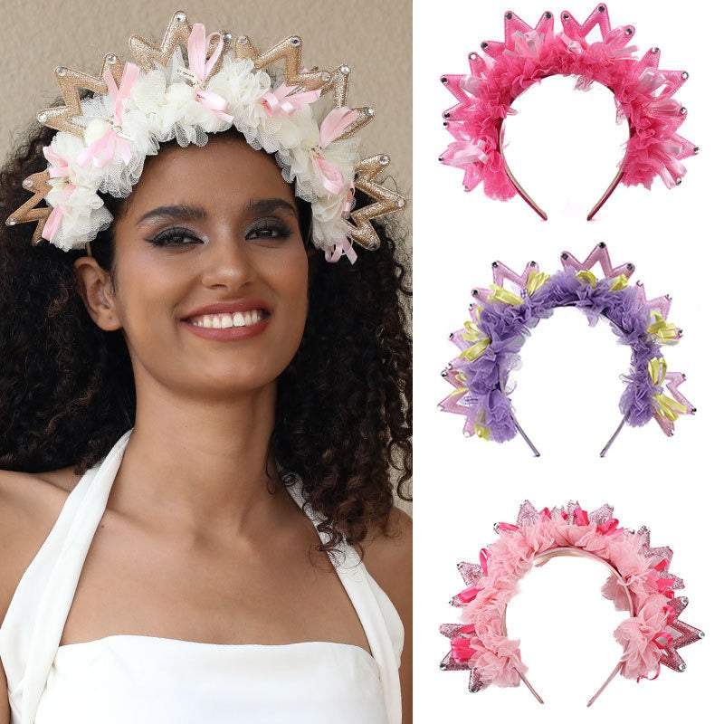 Fashionable new fabric crown hairband for women