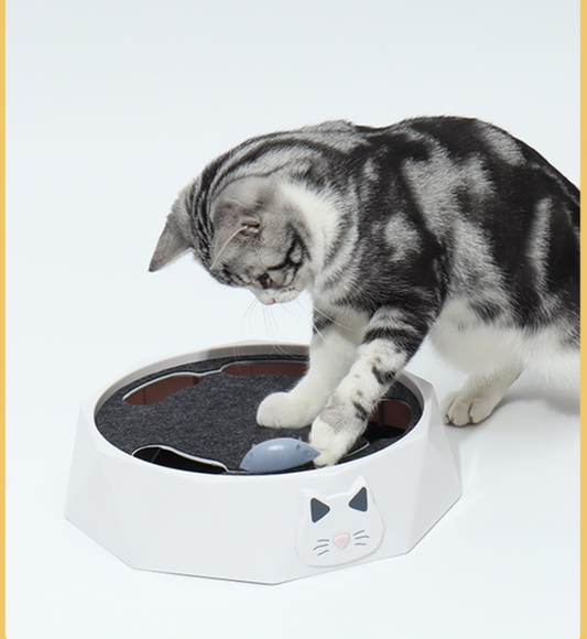 Pet Electric Cat Toy Plush Mouse Cat Spinner Two-Speed Adjustable Automatic Interactive Whack-a-Mole Toy