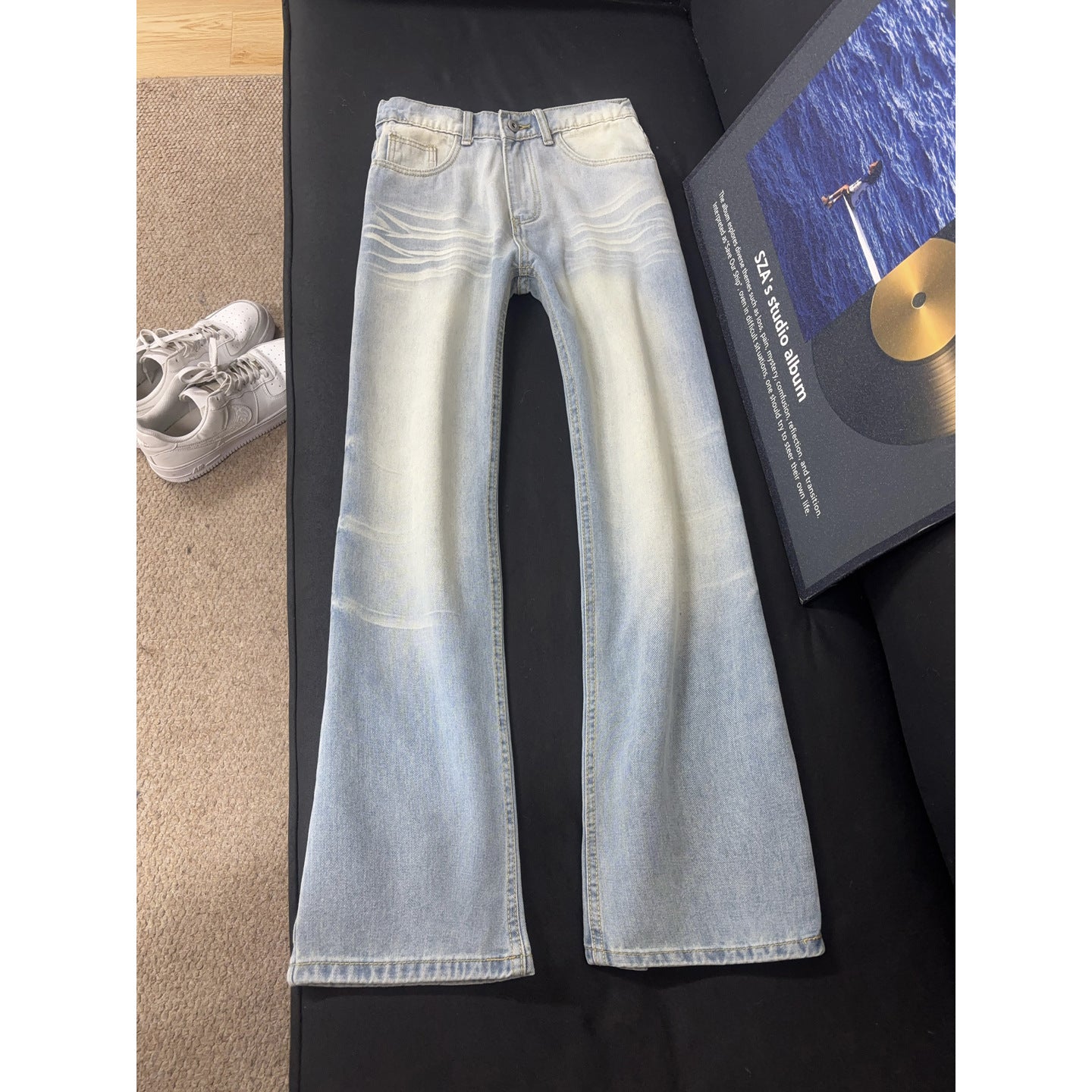 Jeans Men's High Street Washed Catwhisker Pants