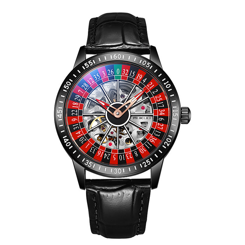 Authentic Export Wooden Wide Gamble Plate Men's Fully Automatic Mechanical Watch Waterproof Luminous Fashion Trendy Wristwatch
