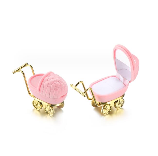 Baby carriage Velvet Jewelry Box stroller Wedding Ring Box Gift Box Holder Case for Earrings Necklaces Bracelets Display