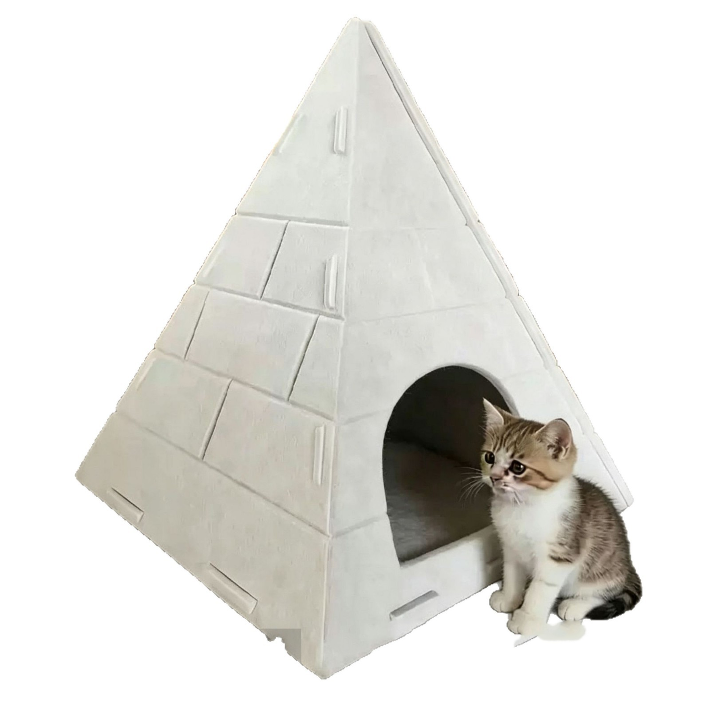 New Splicing Felt Pyramid Cat Nest Simple Home Style Pet Sleep Nest Detachable Washable Cat House