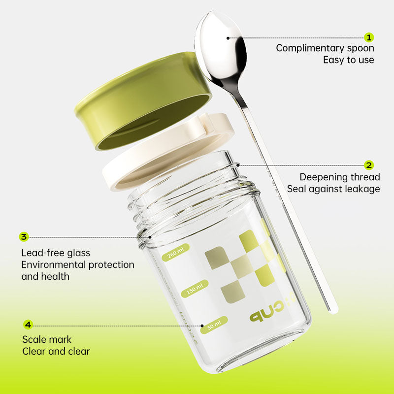 Glass oatmeal breakfast cup home milk cup with spoon bowl water cup with coffee cup