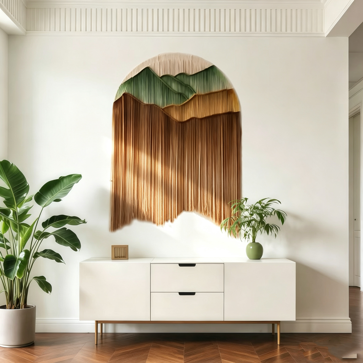 Handwoven circular tapestry decoration