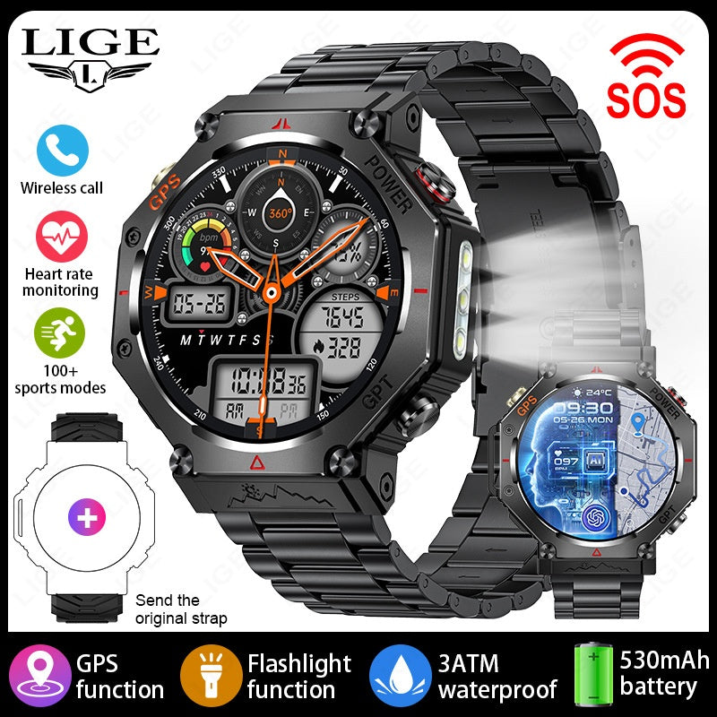 Smart Watch Bluetooth Call Outdoor Sports Heart Rate Health Barometer Compass Sports Watch