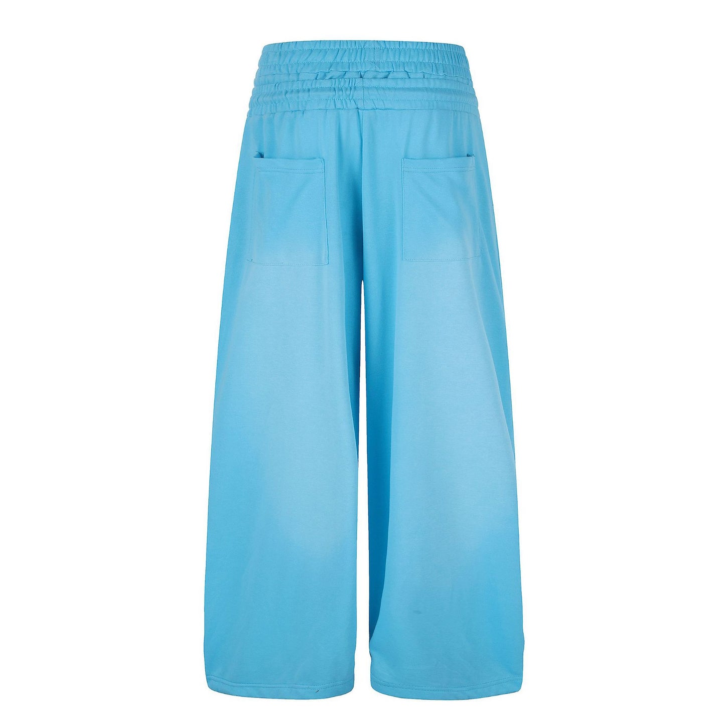 Waistband Gradient Star Print Wide-Leg Sweatpants Unisex High Street Casual Sporty Long Pants