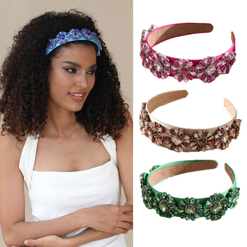 Fashionable Baroque rhinestone flower women's hair hoop hair accessories