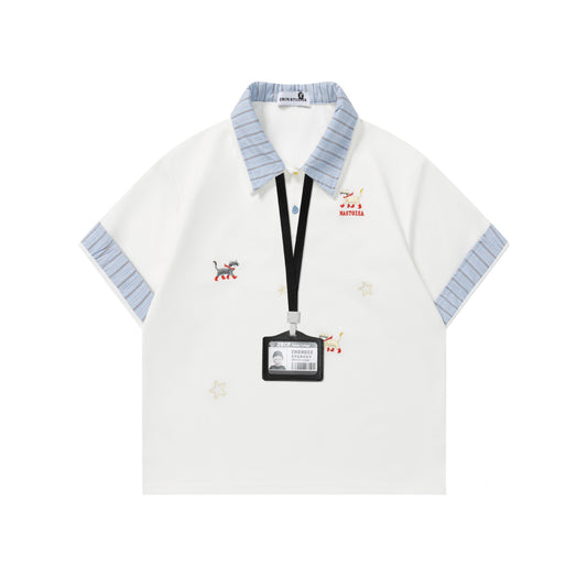 fake two-piece short sleeve