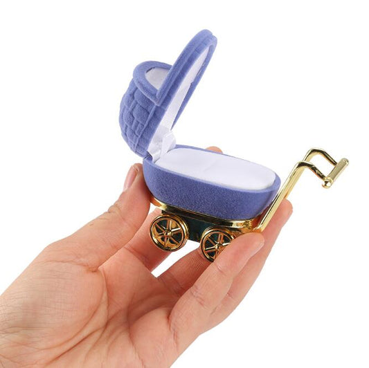 Baby carriage Velvet Jewelry Box stroller Wedding Ring Box Gift Box Holder Case for Earrings Necklaces Bracelets Display