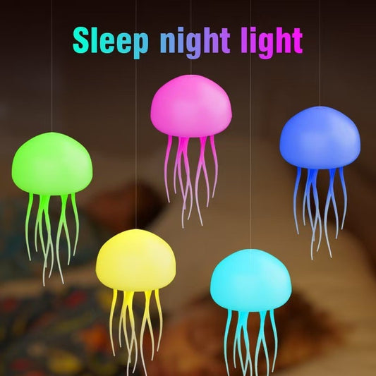 Full-color Gradient Sound-controlled Jellyfish Lamp, Creative Sensing Ambient Light, Night Light with Floating, Dynamic Swimming Tentacles