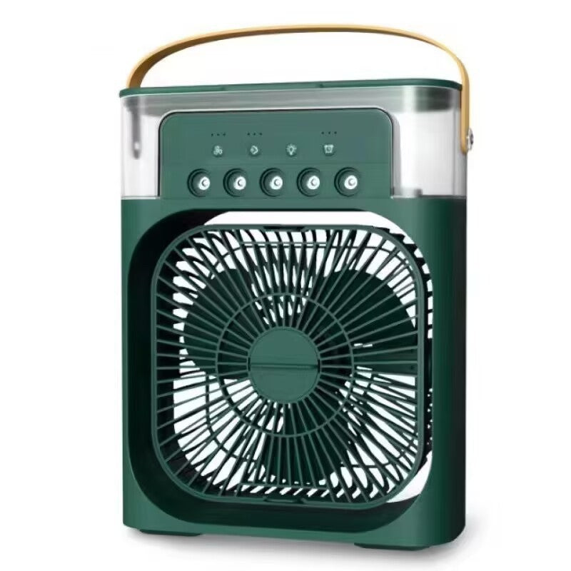 Five-Hole Mist Fan, Multi-Functional Household Office Desktop Humidifier, Cooling Fan with Light, Plug-in Humidifier