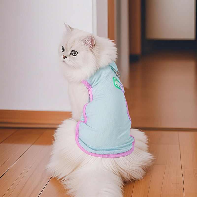 Pet Sun Protection Clothes Cool Small Dog Clothing Summer Lightweight Teddy Pomeranian Pastel Color Pet Clothing Summer