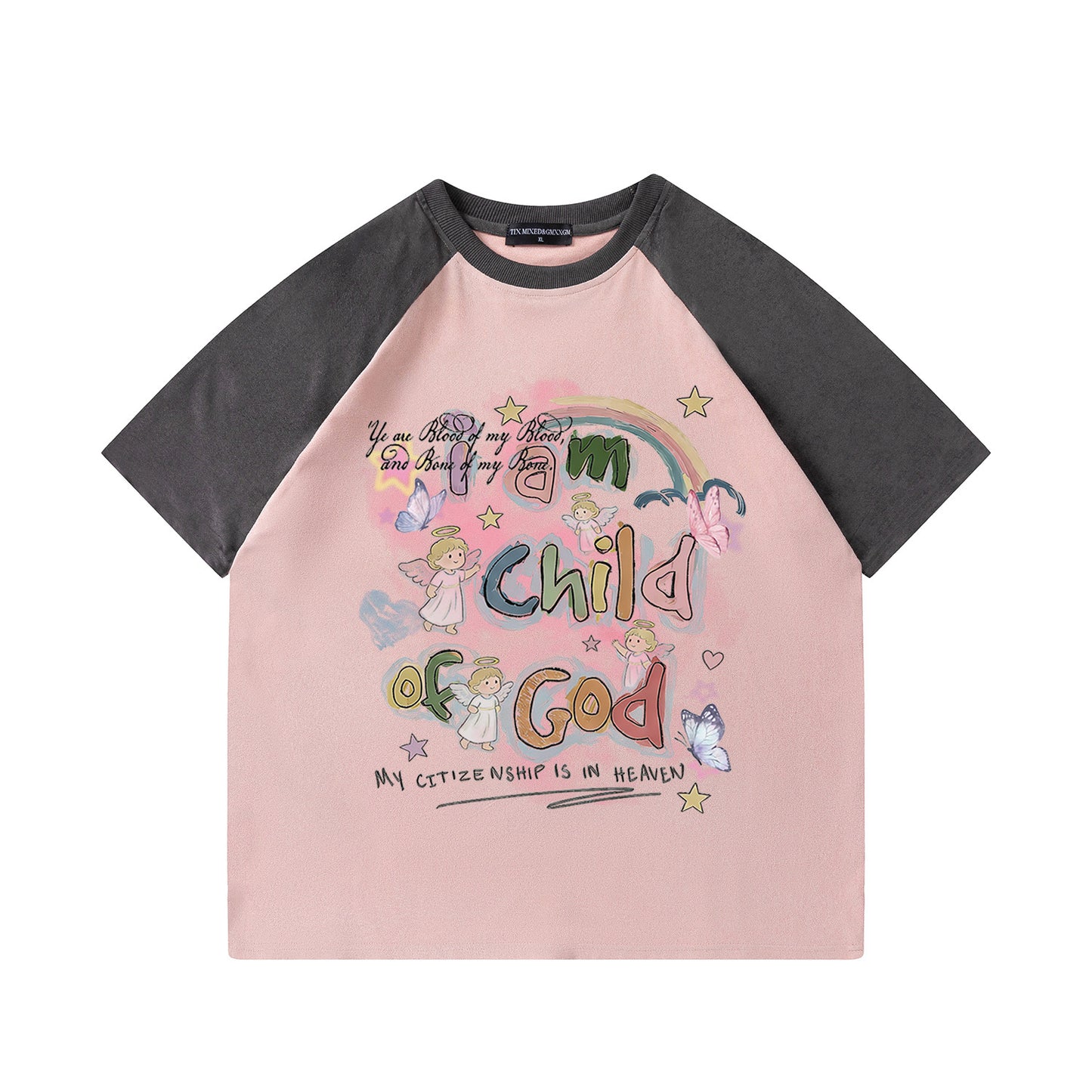 Rainbow Angel Printed Short Sleeve