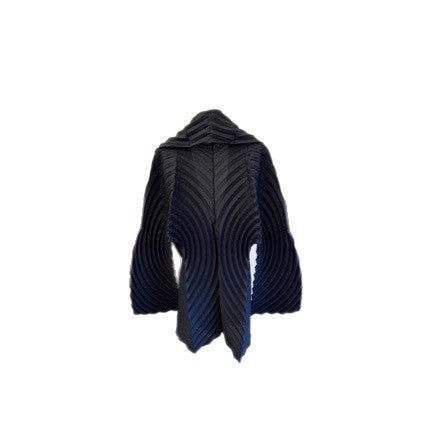 South Oil High Version Unique Handmade Layered Circular Pleated Coat, Elegant Style, Heavy Embellished Pleated Cardigan