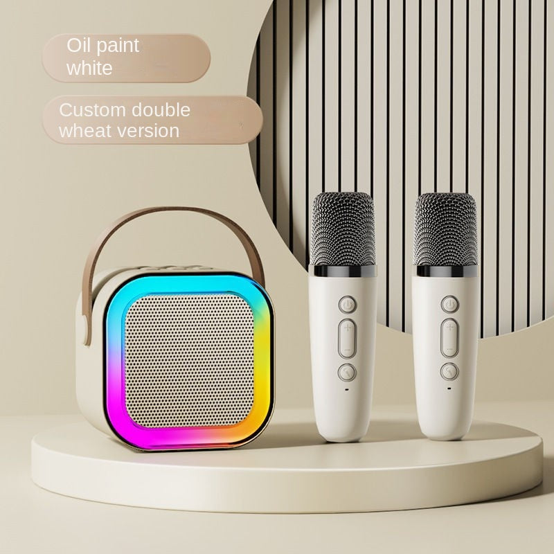 Wireless Bluetooth Microphone Speaker with Karaoke Function, Portable All-in-One Home KTV Set