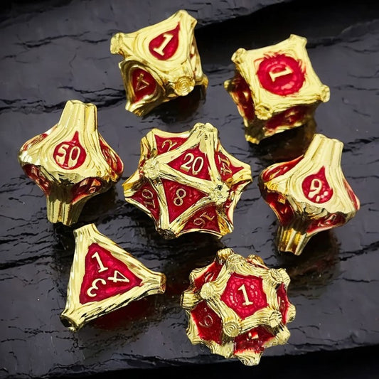 Solid Metal and Wood DND Dice TRPG Cthulhu Set Polyhedral Dungeons & Dragons COC Tabletop Role-Playing Game