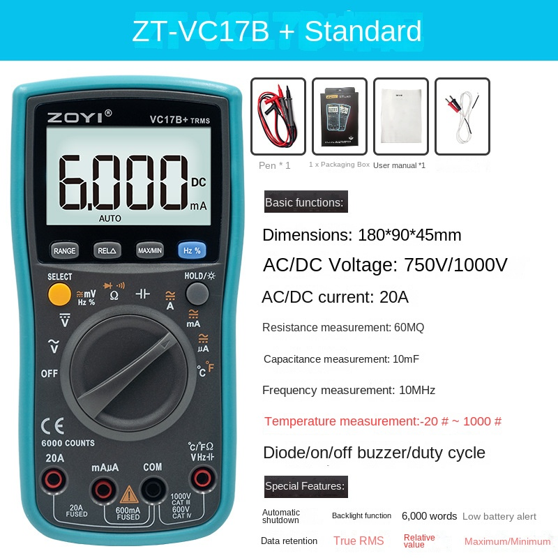 ZOYI ZT219/VC17B+/VC15B+ Digital Multimeter High Precision 4.5-Digit Multimeter Wholesale