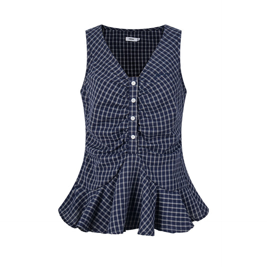 Women's Twisted Knit Detail Fitted V-Neck Casual Short Sleeve Solid Color Minimalist T-Shirt