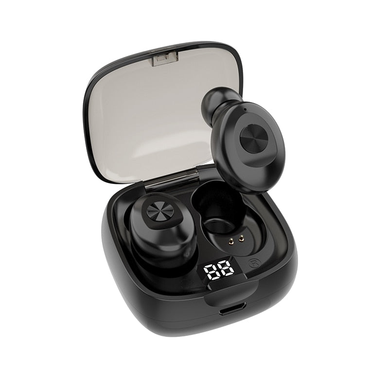 XG12 Wireless Headphones 5.0 True Bluetooth Earbuds IPX5 Waterproof Sports Earpiece 3D Stereo Sound Earphones with Charging Box