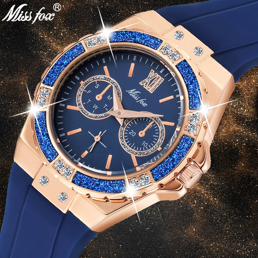 MISSFOX Chronograph Rose Gold Sport Watch