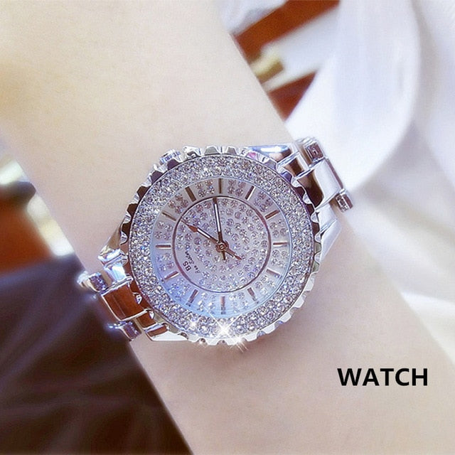 Ladies Rose Gold Diamond Watch