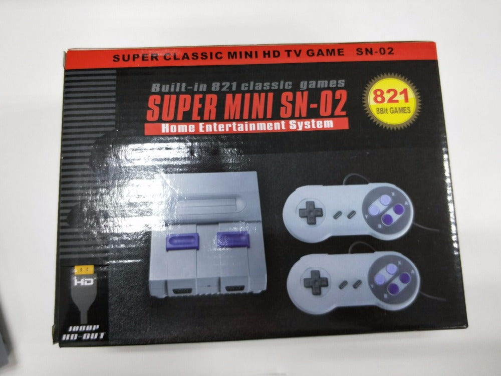 Mini Super Nintendo Console with Built-In 821 Different Classic Games
