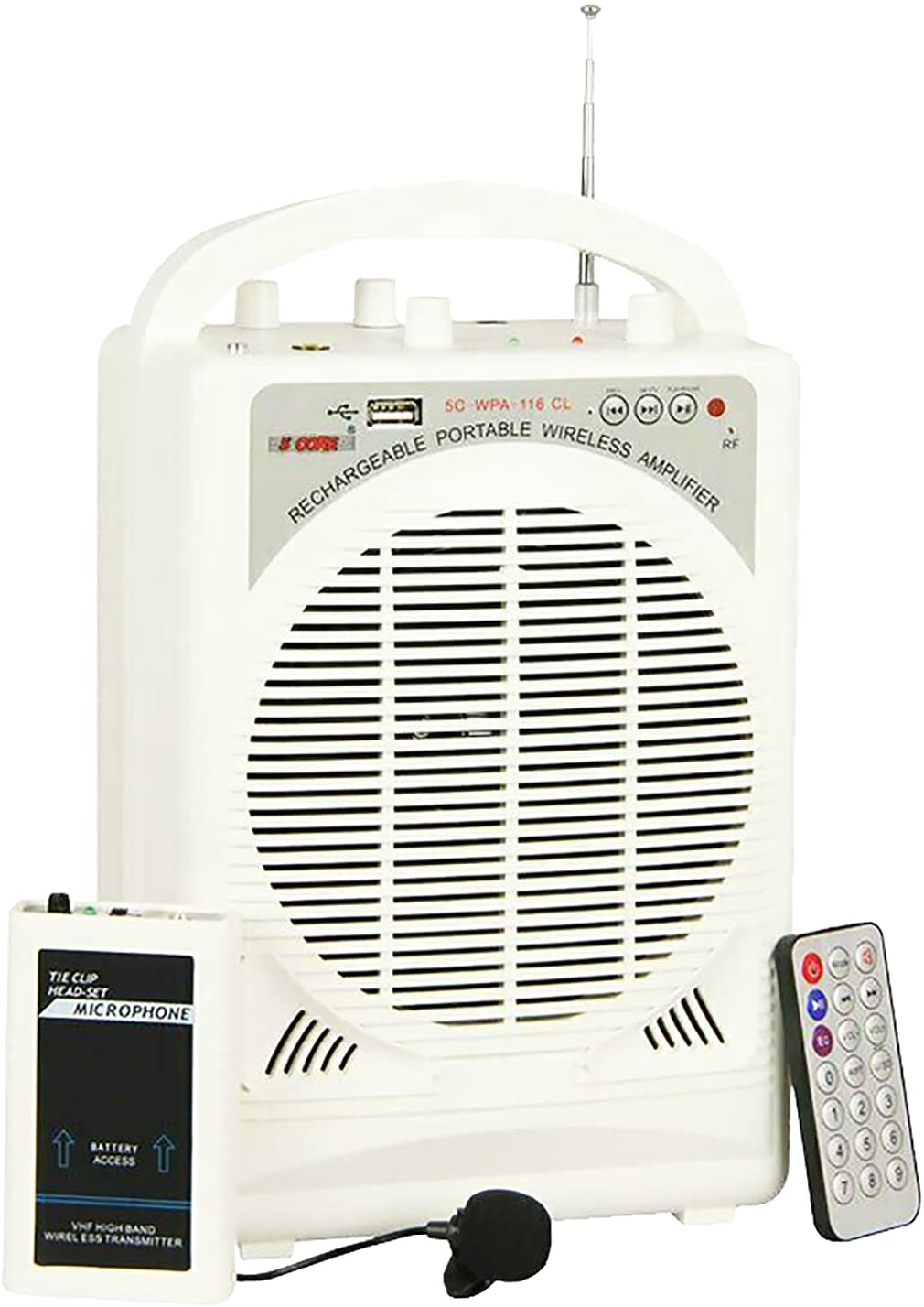Microphone Wireless Collar & Head Set Amplifier System Portable PA Speaker (HEAD SET MIC) 5 Core WA 116