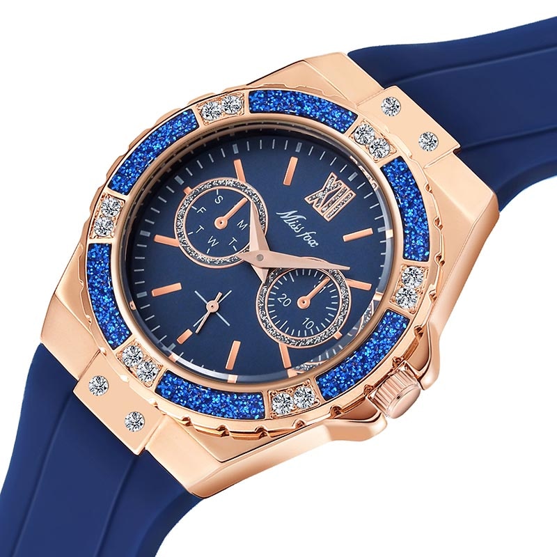 MISSFOX Chronograph Rose Gold Sport Watch