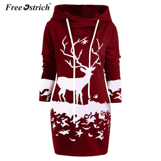 Hooded Ostrich Christmas Dress