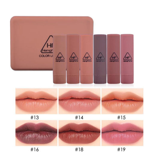 6Pcs/set Pumpkin Color Matte Lipstick Set