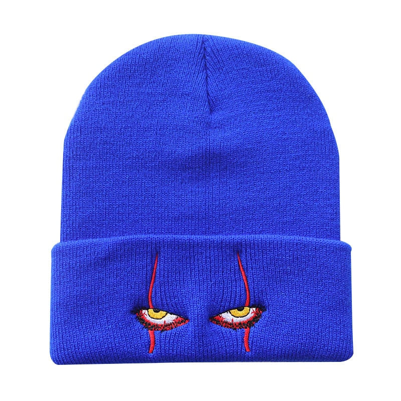 Scary Clown Eyes Knitted Beanie