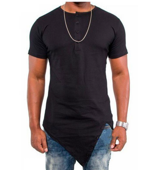 Men's hi-street button neck t-shirt