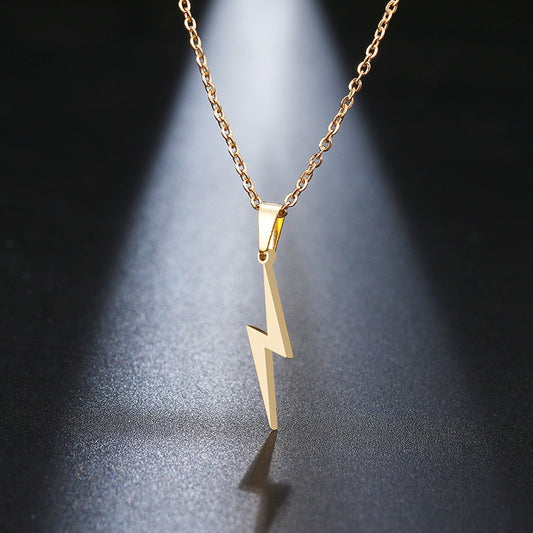 Stainless Steel Lightning Bolt Necklace