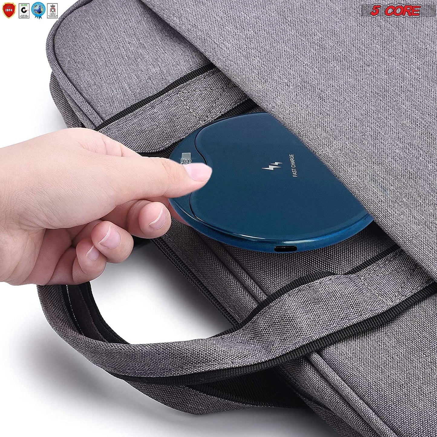 Wireless Fast Charger Pad Glass Top Qi 15W Boostcharge for Iphone Samsung Slim Wire less charging USB-C 2020 5 Core CDKW01