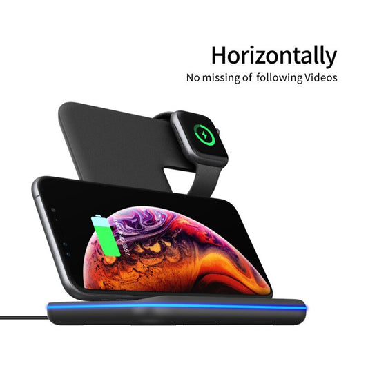 3 In 1 Mobile Phone Watch Headset Wireless Charger Stand