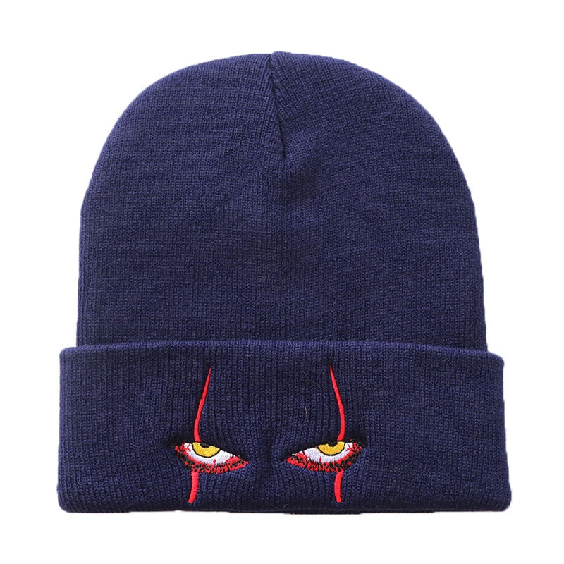 Scary Clown Eyes Knitted Beanie