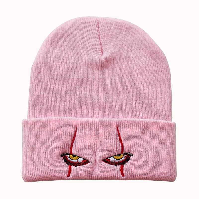 Scary Clown Eyes Knitted Beanie