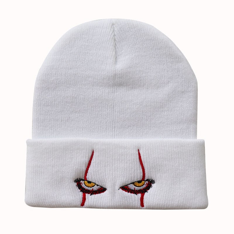 Scary Clown Eyes Knitted Beanie