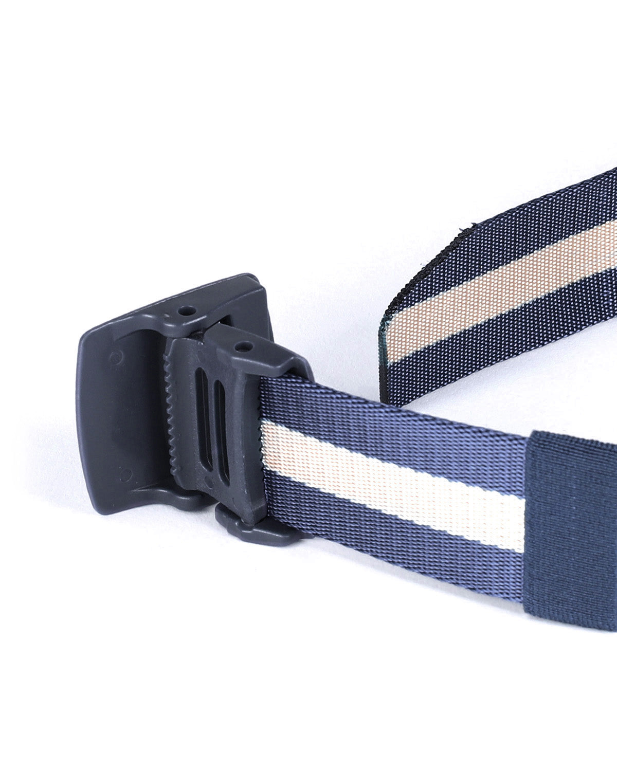 ZIMEGO Mens One Size Adjustable Strap Stripe Nylon Web Belt